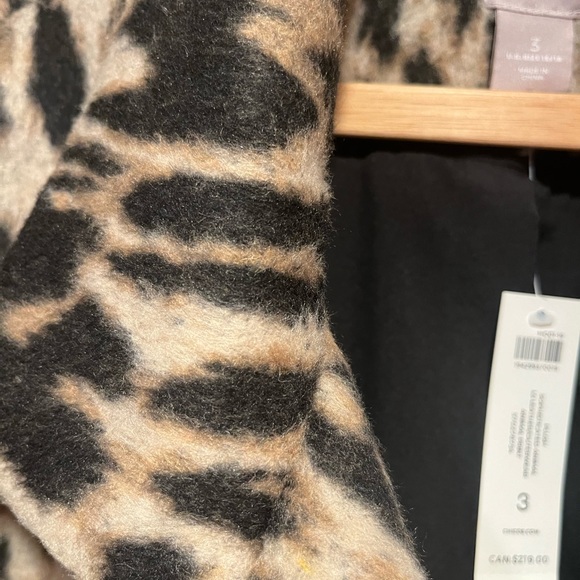 Plush Sophisticated Animal LS Leather/Outerwear Animal Print Coat - Picture 3 of 11